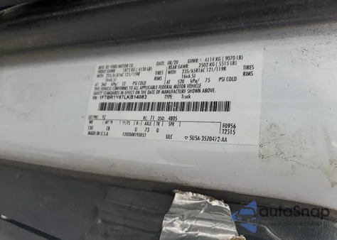 2020 Ford Transit T-250 from USA, damaged, VIN 1FTBR1Y87LKB14083